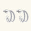 Moissanite 925 Sterling Silver C-Hoop Earrings - Korvel