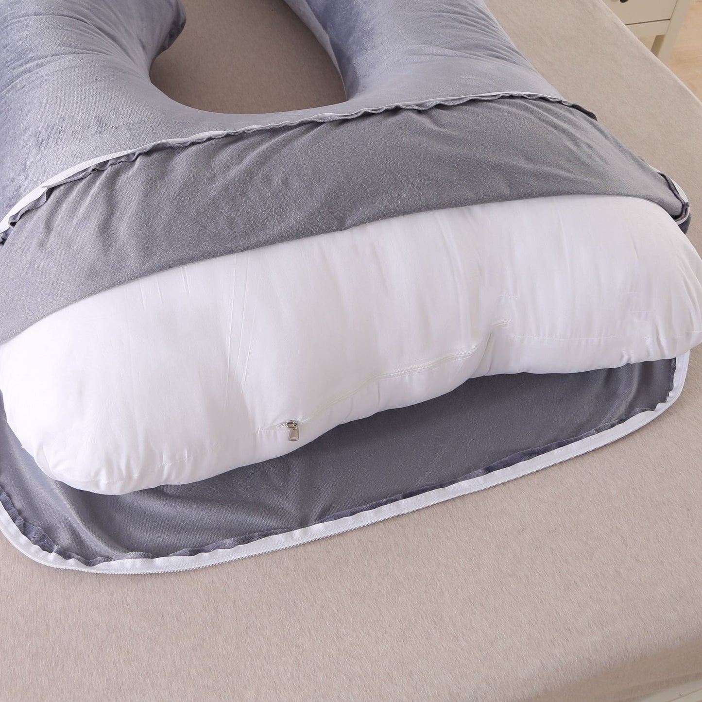 Pregnant women's detachable crystal velvet G-type side lying waist protection pillow - Korvel