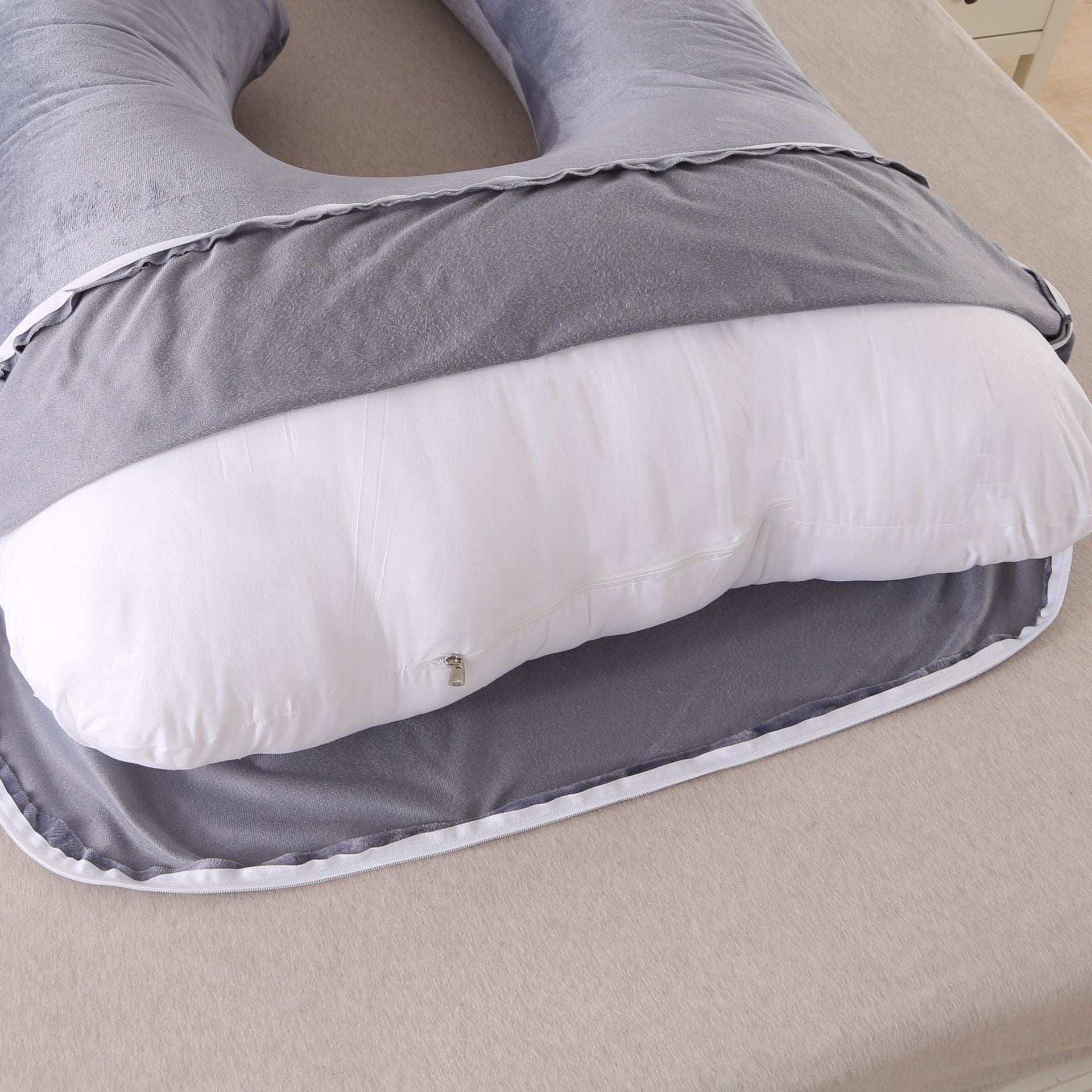 Pregnant women's detachable crystal velvet G-type side lying waist protection pillow - Korvel