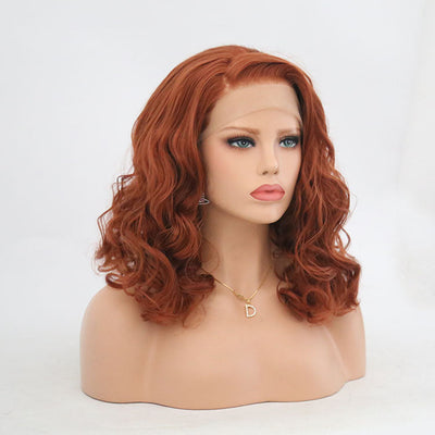 Elegant Short Curly Lace Front Wig for Ladies