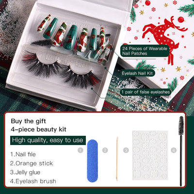 Christmas Nail Enhancement Eyelash Tool Set False Eyelash Decoration Color Mink Hair Beauty Tool - Korvel