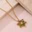Stainless Steel Inland Zircon Snowflake Necklace
