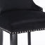 Elegant Black Velvet Wing Back Bar Stool Set of 2