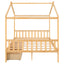 Full Size House Platform Bed with Storage Drawers and Roof Design