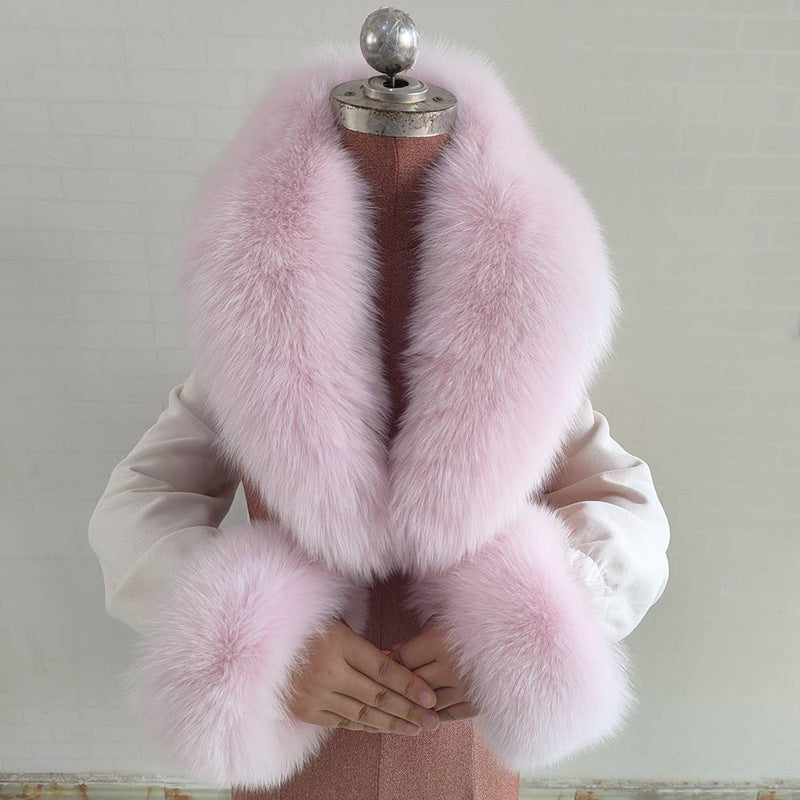 Elegant Real Fox Fur Horn Collar for Fashionable Accents