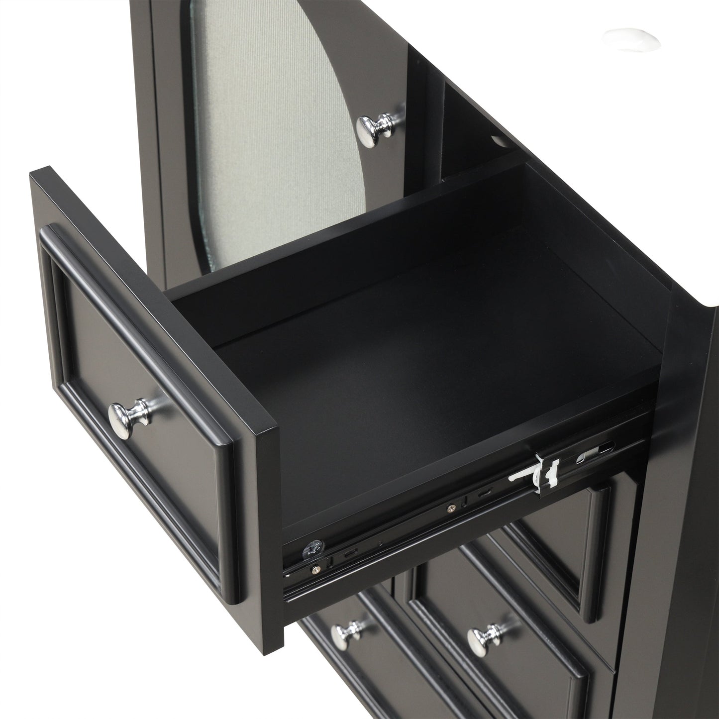 Meuble de salle de bain noir de 30" avec évier et rangement