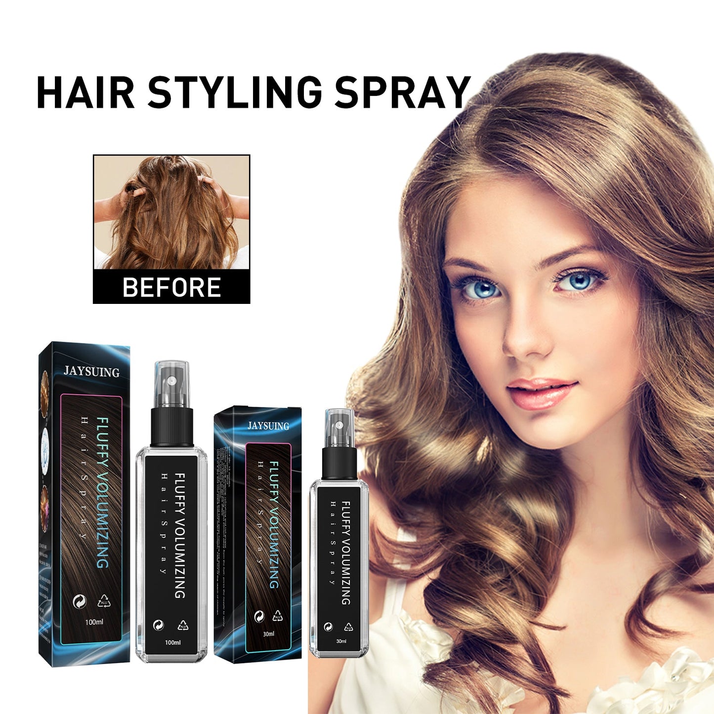 Hair Styling Spray, Hair Styling Moisturizing Fragrance Long Lasting Dry Gel Gel Hair Styling Gel Water - Korvel