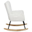 Silla mecedora de tela de terciopelo - Diseño moderno en blanco tapizado