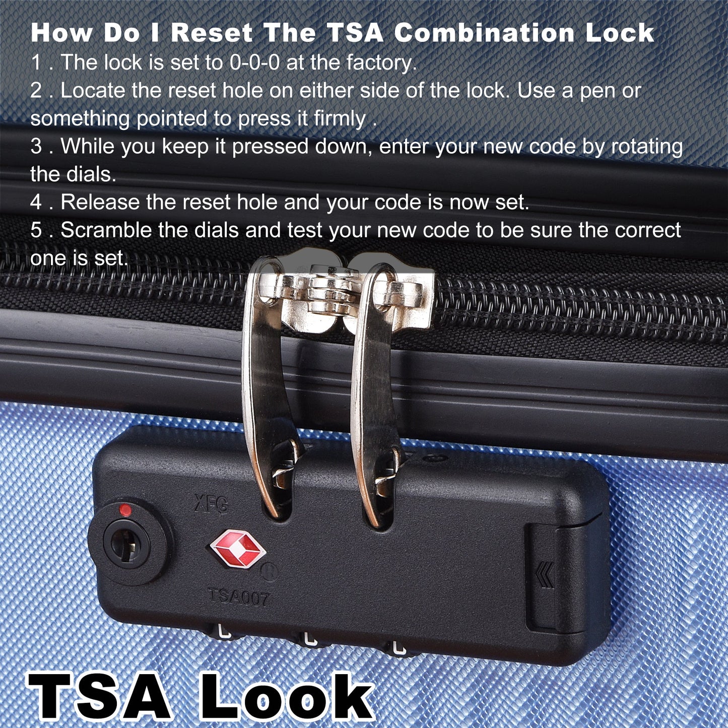 3 Piece Luggage with TSA Lock ABS, Durable Luggage Set, Spinner Wheels Cross Stripe Luggage Sets 20in/24in /28in Light Blue - Korvel