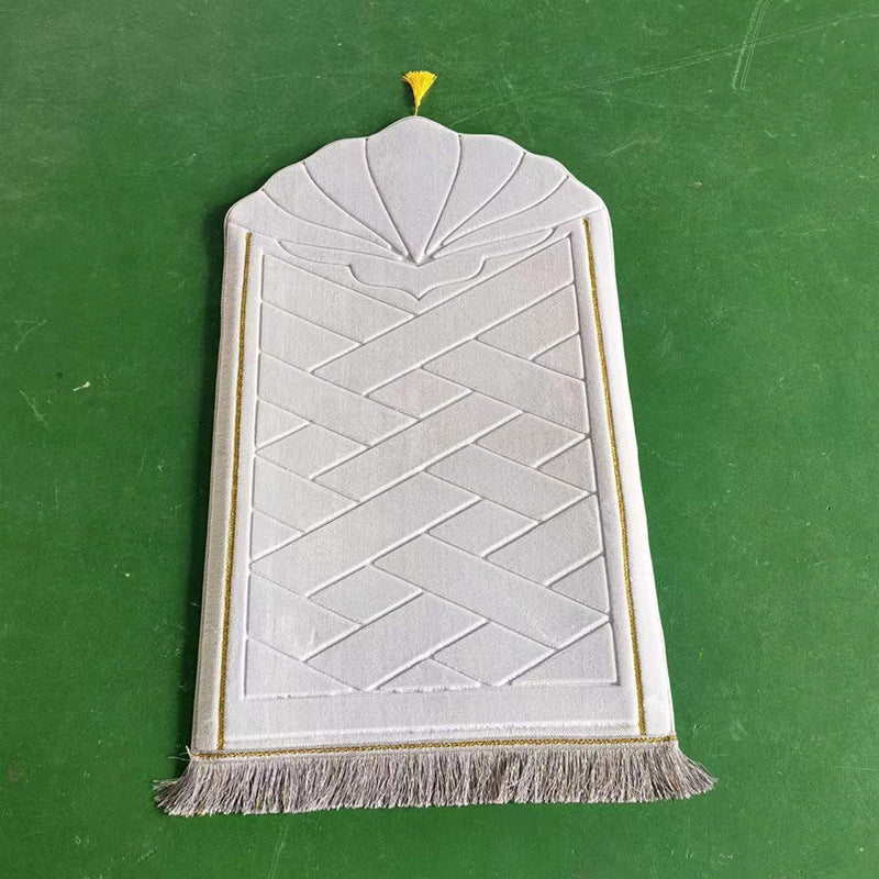 Shell shaped solid color carpet irregular flannel sponge thickened short flannel embossed portable floor mat - Korvel