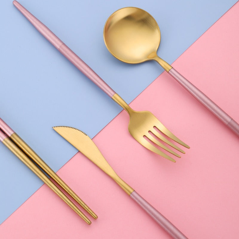 Premium 304 Stainless Steel Portable Flatware Set