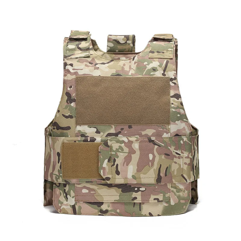 Tactical Army Vest Multi functional Armor Plate Tactical Carrier Vest CP Camo 800D - Korvel