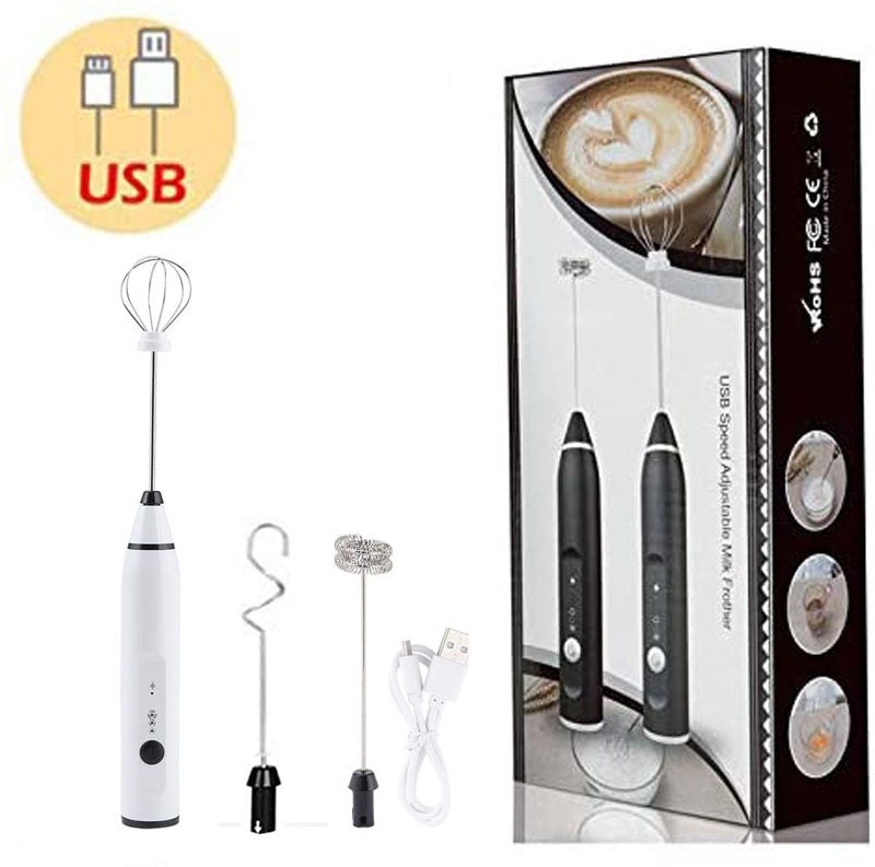 3-Piece Electric Milk Frother And Whisk Set - Korvel
