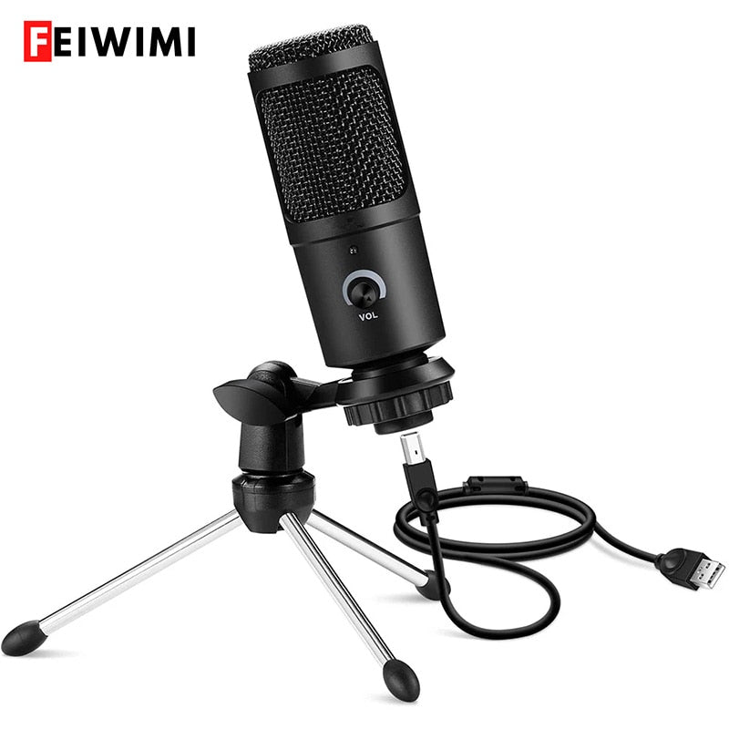 Professional USB Condenser Microphones For PC Computer Laptop Singing Gaming Streaming Recording Studio YouTube Video Microfon - Korvel