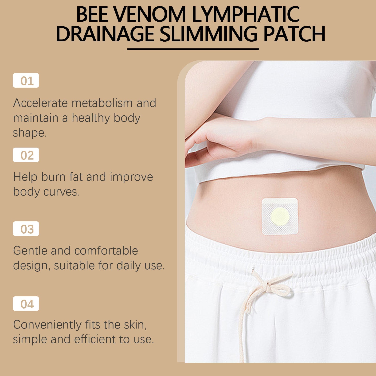 Body Care Patch, Lazy Arm Waist Gentle Firming Skin Show Body Patch - Korvel