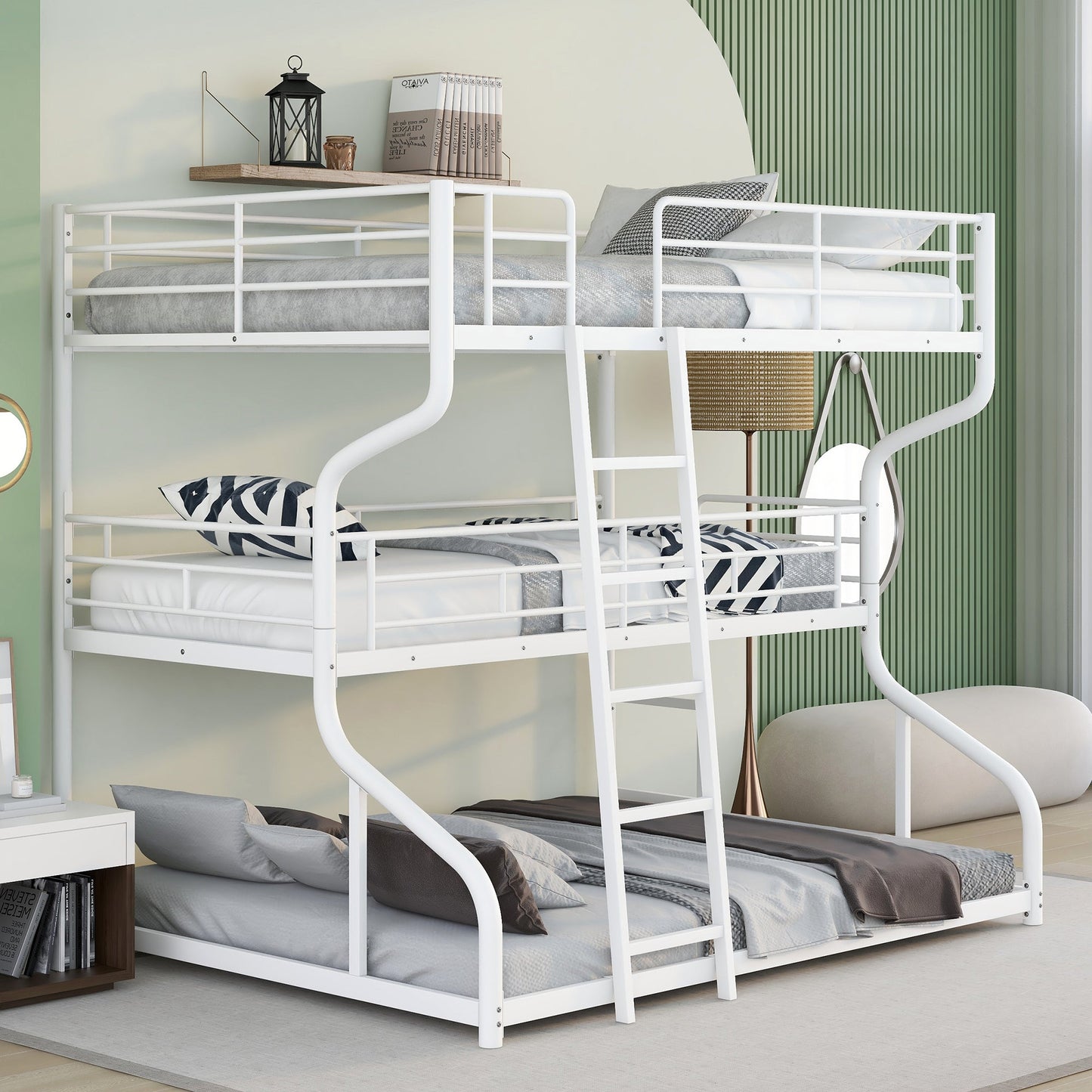 Lit superposé triple : Full XL, Twin XL et Queen Size - Blanc