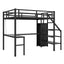 Twin XL Metal Loft Bed with L-shaped Desk and USB