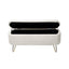 Ivory White Storage Ottoman Bench with Gold Legs