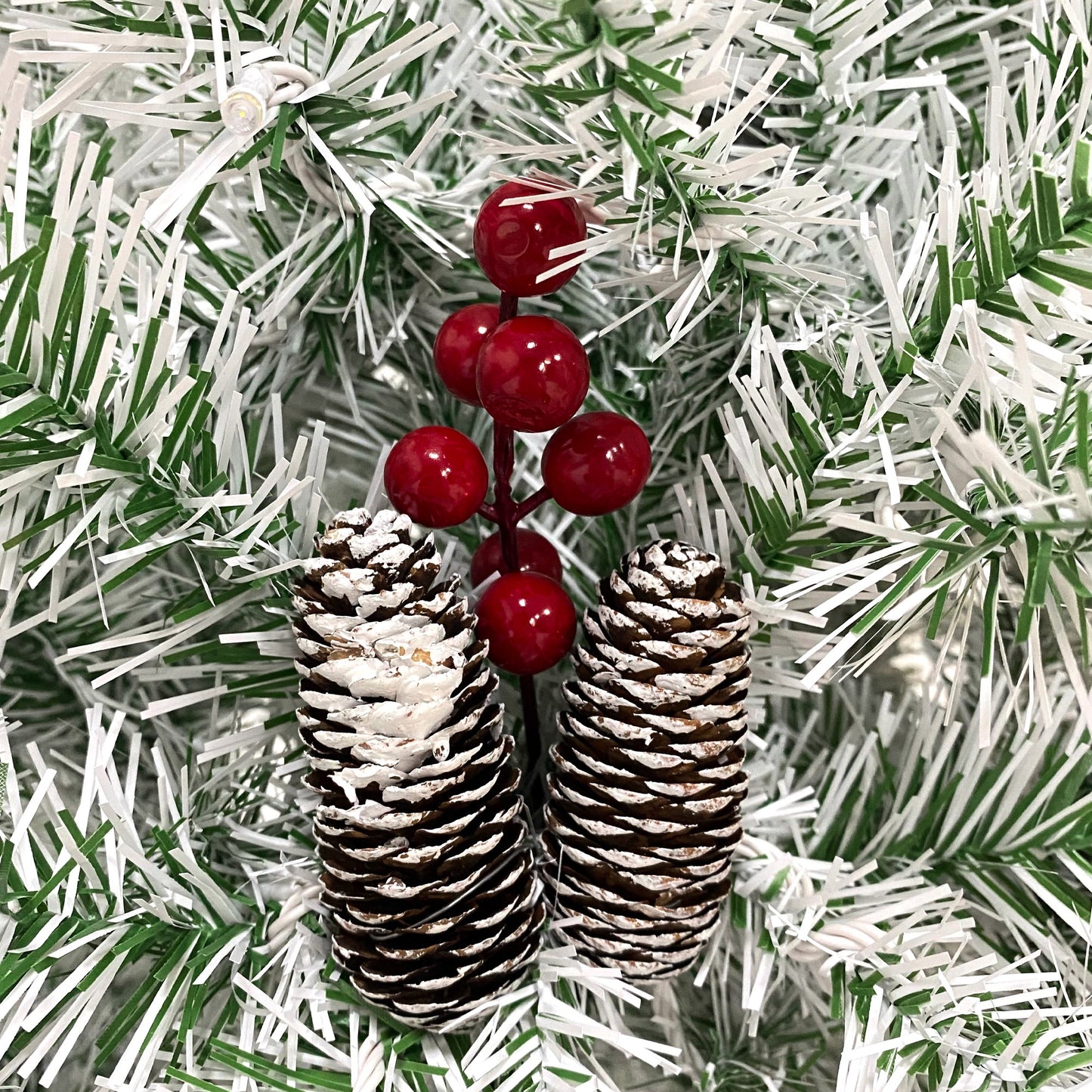 Pre-lit Xmas Tree Artificial Christmas 4-Piece Set,Garland, Wreath and Set of 2 Entrance Trees X-mas - Korvel