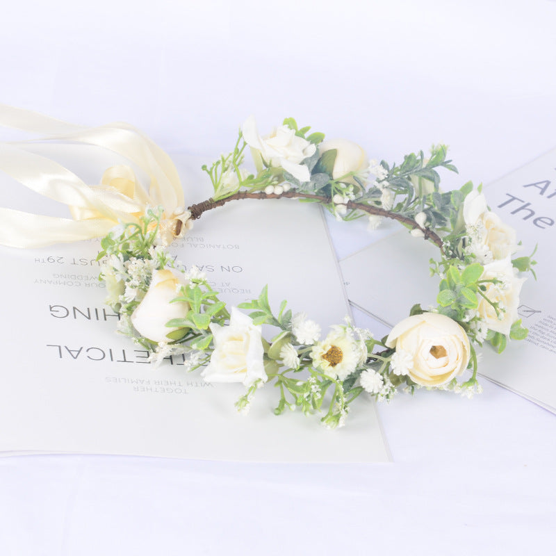 Bohemian Wreath Simulation Starry Sky Handmade Wrapped Headwear Mini Wedding Photography Girl Hair Accessories - Korvel