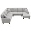 [VIDEO provided] [New] 108*85.5" Modern U Shape Sectional Sofa 7 Seat Fabric Sectional Sofa Set - Korvel