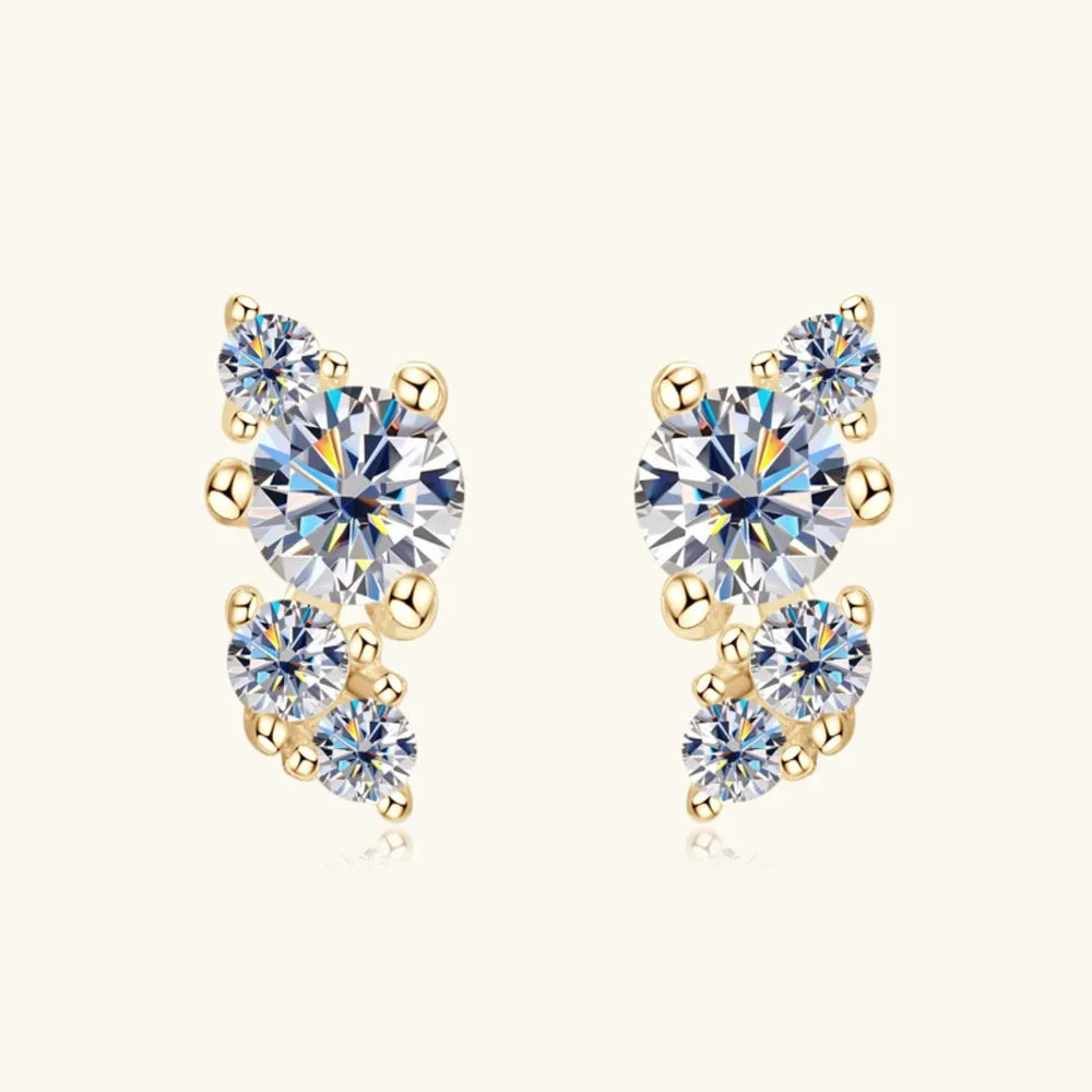 925 Sterling Silver Moissanite Stud Earrings - Korvel