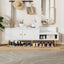 Banc de rangement pour chaussures blanc moderne avec rangement caché