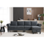 Convertible Sectional Sofa with Storage,L-shaped sofa Modern Linen Fabric Sectional Couches for Living Room,Gray - Korvel