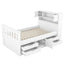 Cama plataforma tamaño twin Captain con almacenamiento en blanco