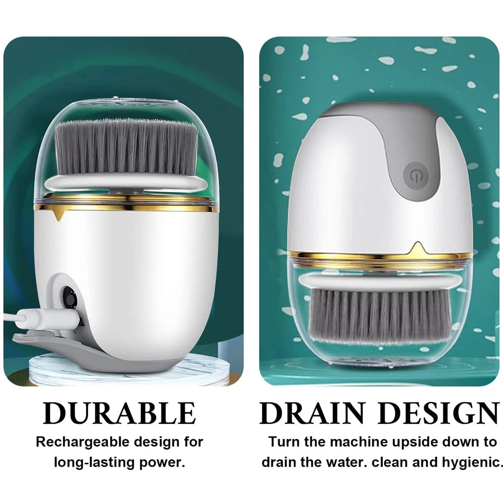 3 in 1 Ultrasonic Facial Cleanser Brush Electric Cleansing Face Brush 360 Rotate Deep Cleaning Brush Facial Skin Care Machine - Korvel