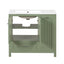 Meuble de salle de bain vert de 36" avec évier et rangement