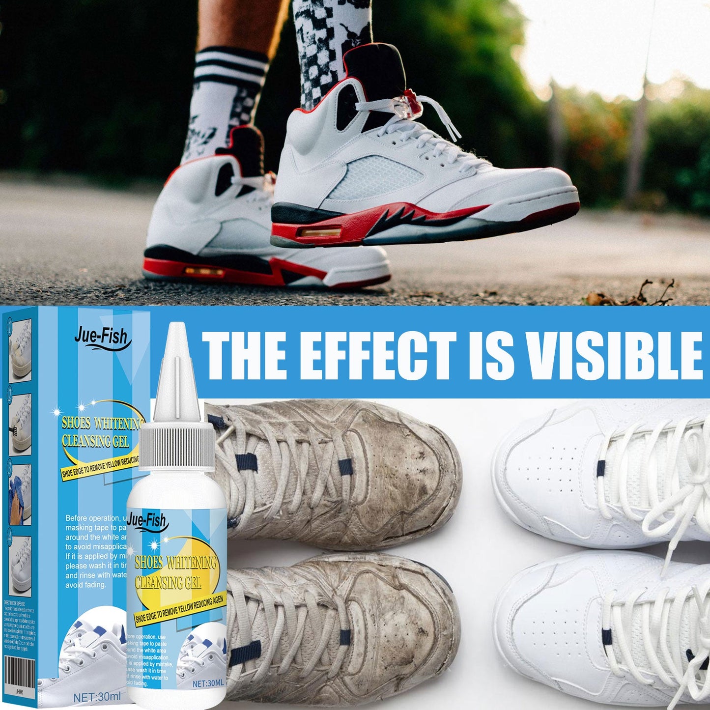 White Shoes Cleaner, White Shoes Strong Stain Removal Decontamination Yellow Whitening Cleaner - Korvel