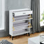 Shoe Cabinet , Shoe storage shelves, metal leg, White - Korvel