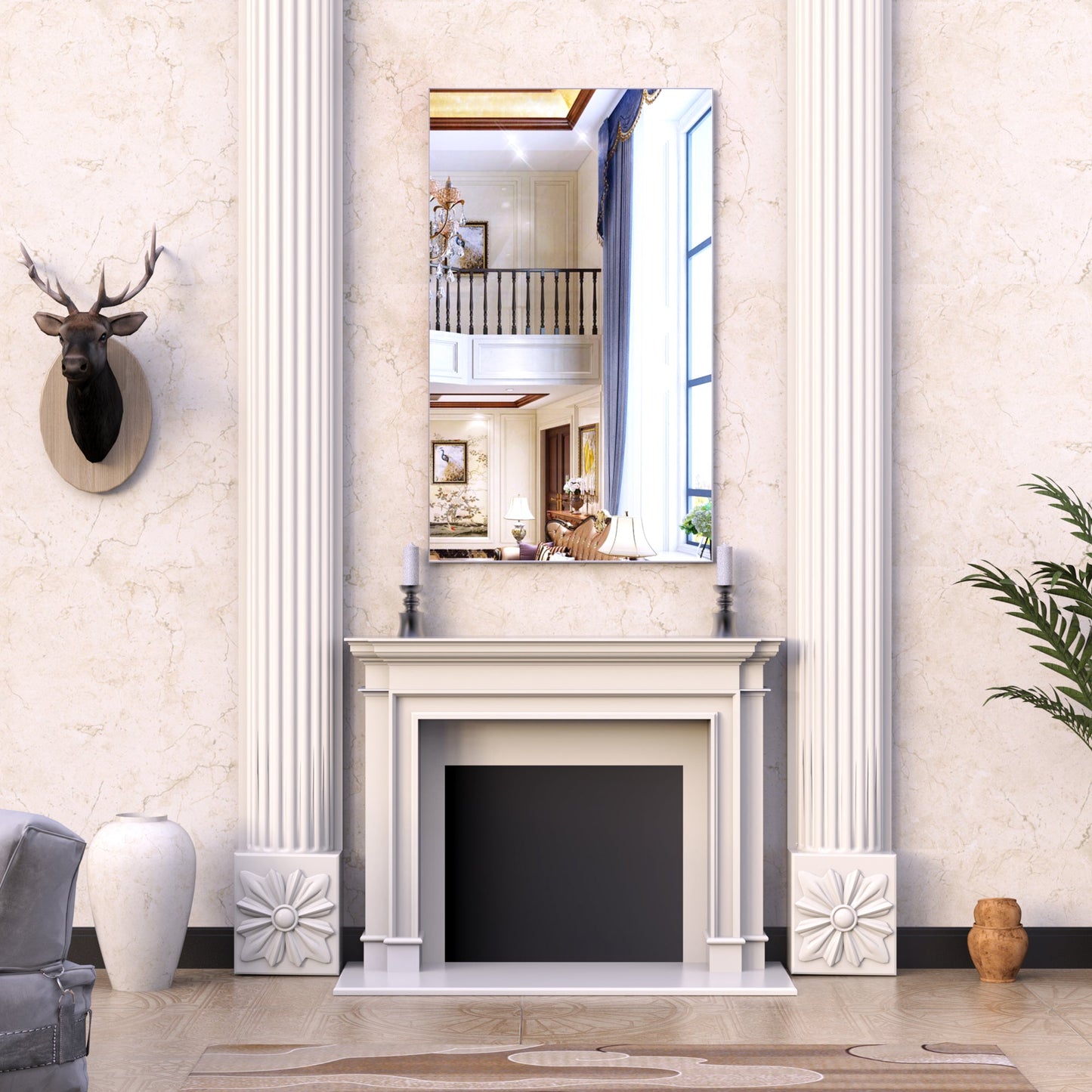 60"x36" Oversized Modern Rectangle Bathroom Mirror