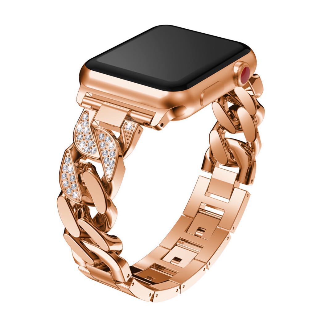 Suitable For Samsung Huawei 22mm Watch With Apple 7654321 Generation SE Single Row Diamond-Encrusted Denim Chain Alloy Wristband - Korvel