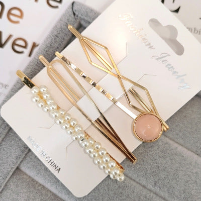 4PCS Colorful Bead Metal Hairpins for Women