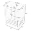 24" White Modern Sleek Bathroom Vanity Elegant Ceramic Sink with Solid Wood Frame Open Style Shelf - Korvel