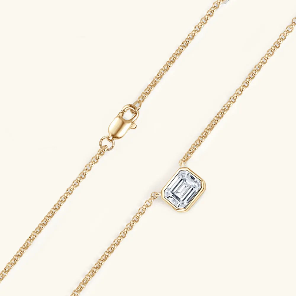 1 Carat Moissanite 925 Sterling Silver Pendant Necklace - Korvel