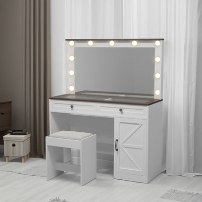 Elegant Makeup Vanity Desk in White