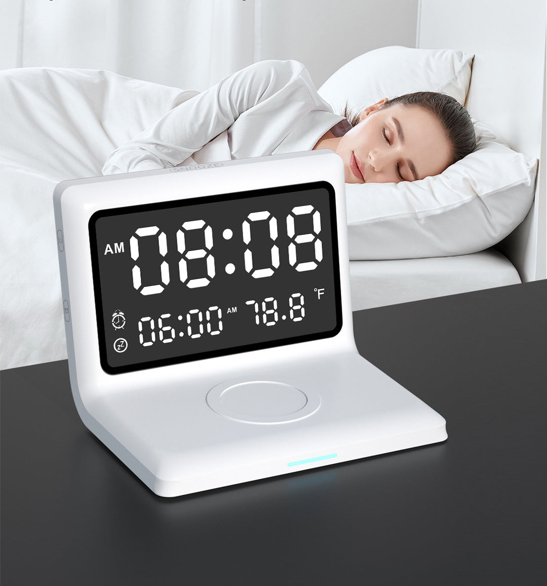 Alarm Clock Wireless Charger For Apple Wireless Fast Charging Multi-Function 3-In-1 Mobile Phone Wireless Charging - Korvel