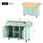 Kitchen trolley, cabinet door internal storage rack with storage cabinet and 3 dining room drawers, mint green - Korvel