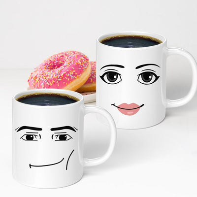 Roblox woman facial expression mug creative boys ceramic breakfast coffee milk cup - Korvel