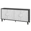 Vintage White Large Faceted Carved Sideboard with Black Frames