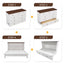 Solid Pine Murphy Bed Chest with Charging Station and Large Storage Drawer for Home Office or Small Room , Queen, White+Walnut - Korvel