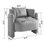 Modern design velvet lounge chair,single sofa with pillows for living room,bedroom(GREY) - Korvel