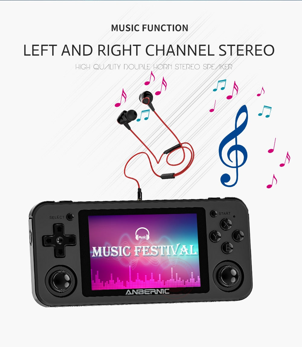 RG351P ANBERNIC  Retro Game PS1 RK3326 64G Open Source System 3.5 inch IPS Screen Portable Handheld Game Console RG351gift 2400 - Korvel