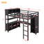 Lit mezzanine en métal premium avec armoire et bureau