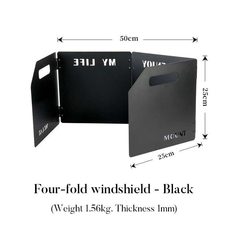 Outdoor stove enclosure wind shield camping wind shield shielding plate cassette stove folding gas stove stove wind shield - Korvel
