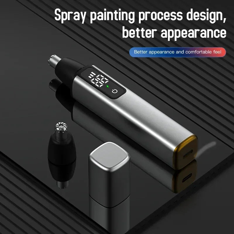 Portable LED Display Nose Hair Trimmer with USB Charging