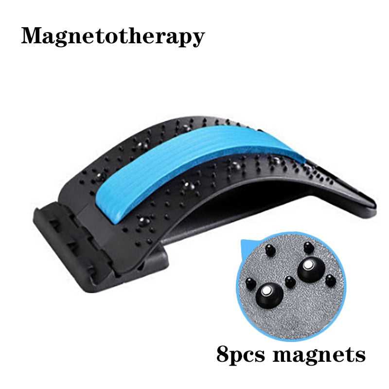 Magnetotherapy Multi-Level Adjustable Back Massager Stretcher Waist Neck Fitness Lumbar Cervical Spine Support Pain Relief - Korvel